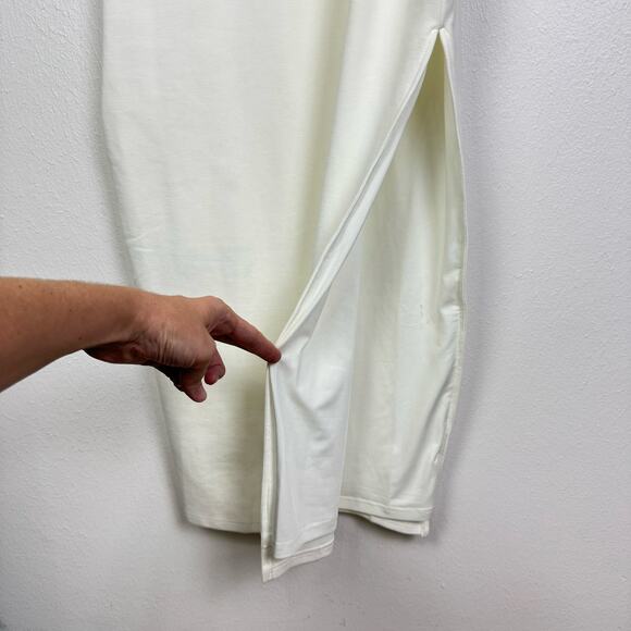 Runaway the Label | NWT Lyla Ivory White Side Slit Keyhole Body-con Midi Dress - Picture 8 of 16